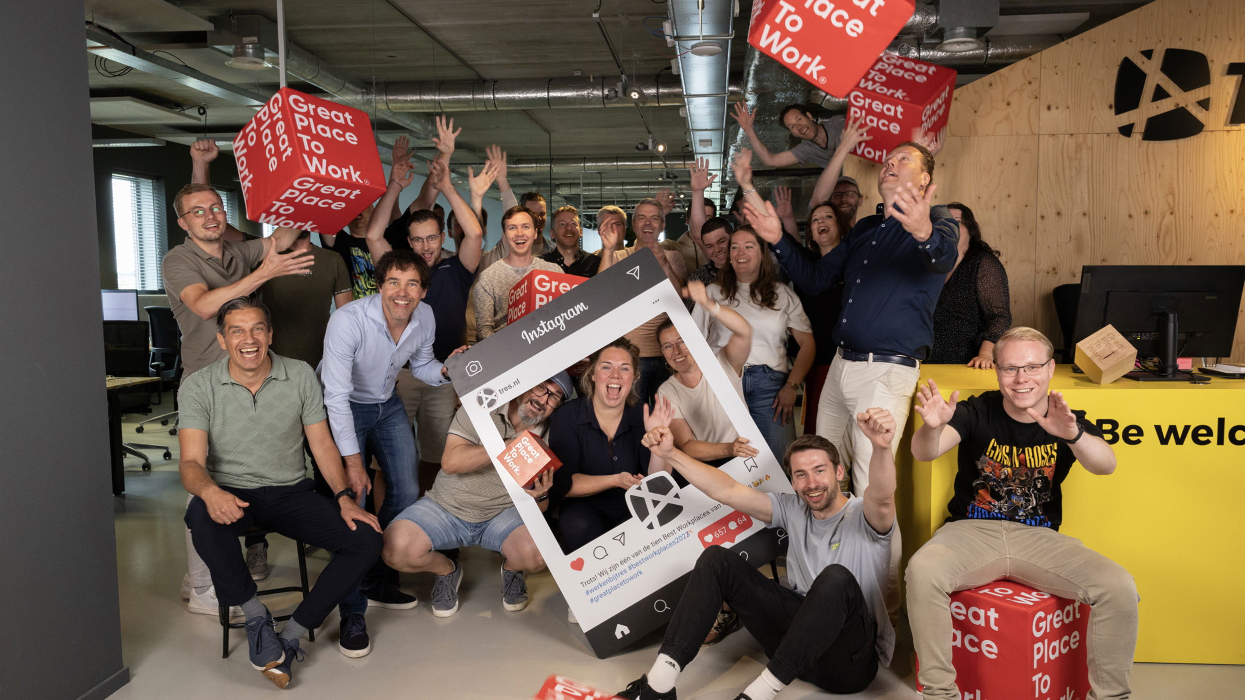 Het TRES team op kantoor Great place to work